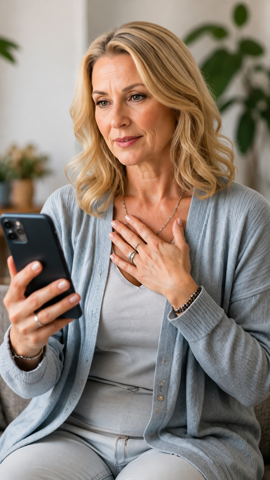 Client preparing for an online channeling psychic consultation